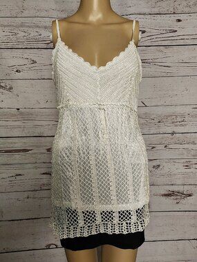 Vintage Say What? Crochet Empire Waist Cami Made in USA - Small (Tag L) NWT